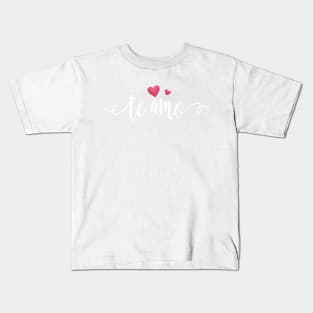 Te Amo Spanish I Love You Valentine Calligraphy Kids T-Shirt